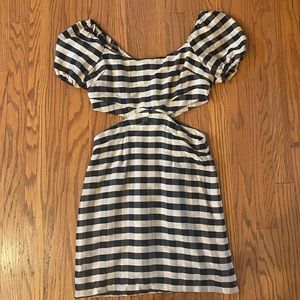 Vestique brown and black cut out dress